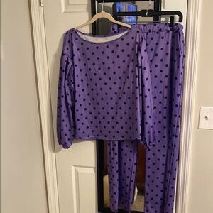 Purple Polka Dot Pant Set